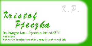 kristof pjeczka business card